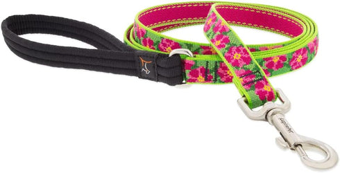Lupine Dog Leash, 6-foot by 3/4" wide, Petunias