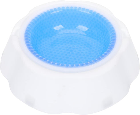 LUOZZY Pet Cooler Bowl for Dogs, Kitten Bowl, Frosty Water Bowl for House Summer Drinking (Blue)
