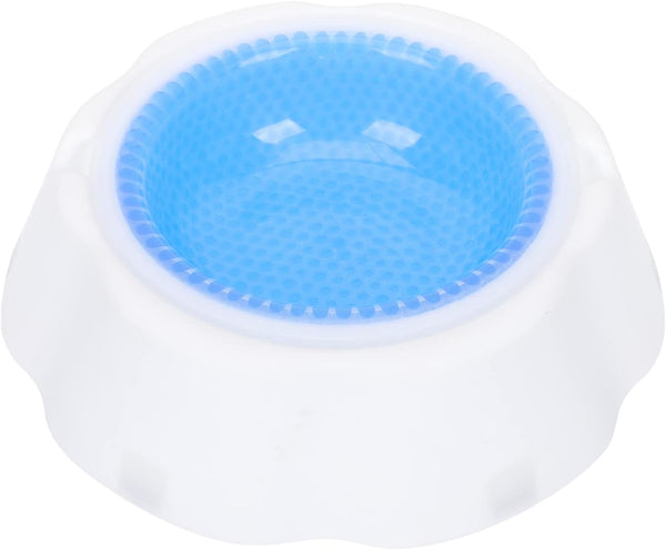 LUOZZY Pet Cooler Bowl for Dogs, Kitten Bowl, Frosty Water Bowl for House Summer Drinking (Blue)