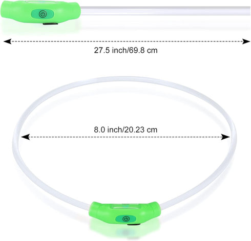 LED Dog Collar - Rechargeable Light Up Collars, IP67 Waterproof Dog Lights for Night Walking, Adjustable Safety