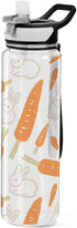 siphylline 30 oz Cartoon Cute White Bunny Carrot Water Bottle for Drinking Tritan