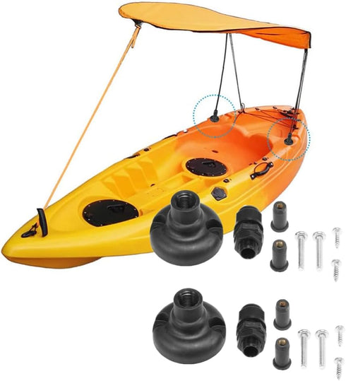 Kayak Canopy Mount Base Hardware Kit, Canoe Sun Shade Canopy Base Kit with Screws, Boating Accessories