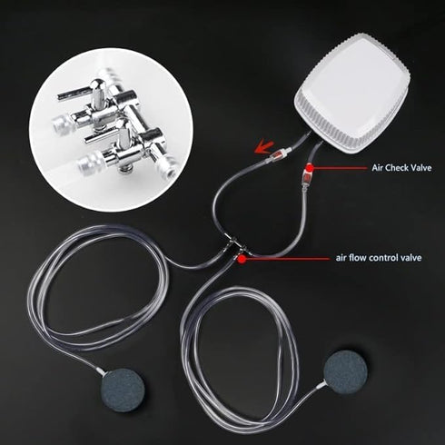 2pcs 3-Way Chrome Metal Gang Manifold Air Line Control Valve for Aquarium Air Tap Splitter