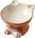 Nihow Elevated Cat/Dog Bowls: 5 Inch Ceramic Raised Food & Water Bowl Set, Elegant Brown for Protecting Pet's Spine