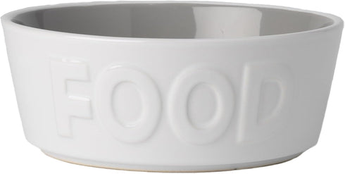 PetRageous Back to Basics Dog Food Bowl, 6-Inch Diameter, 2.5-Cup Capacity, Dishwasher & Microwave Safe, White
