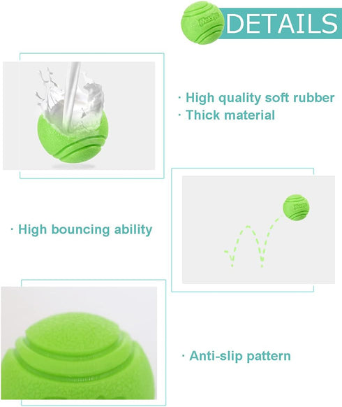 Rubber Balls for Dogs - High Bounce Chew Resistant Dog Training Ball Sets for Medium Large Dogs 60+ lbs