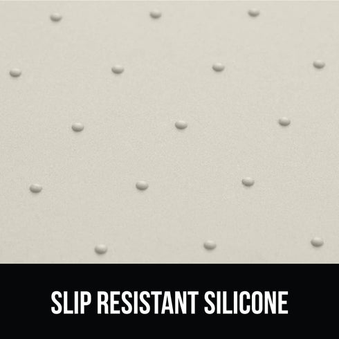 Gorilla Grip 100% Waterproof Raised Edge Silicone Pet Feeding Mat - Dog Cat Food Mats to Contain Spills, 18.5x11.5 Cream