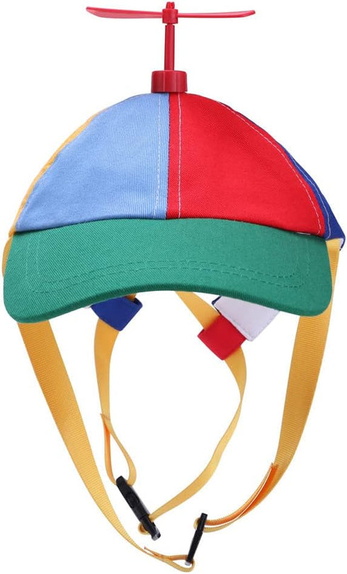 GEANBAYE Dog Hats with Funny Propeller - Size and Rope Double Adjustment for Small, Medium, Large Dogs and Cats
