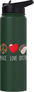Funny Seafood Oyster Shucker Oyster Heart Love Peace Mollusc Shucker Seafood Lover Stainless Steel Insulated Water