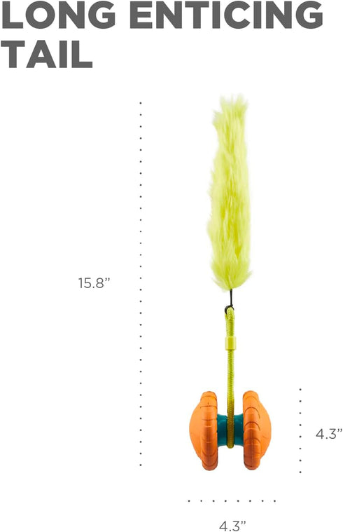 Outward Hound Tail Spinner Squeaky Dog Chase Toy with Furry Tail