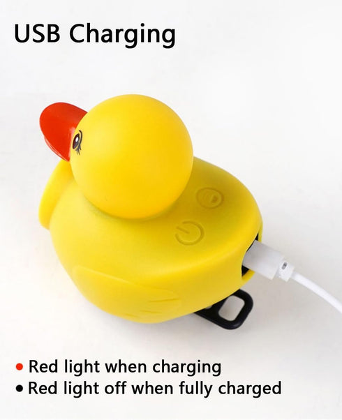 Kids Lovely Yellow Duck Bike Bell, Rubber Bicycle Horn with LED Light - for Children and Adults Outdoor Sport