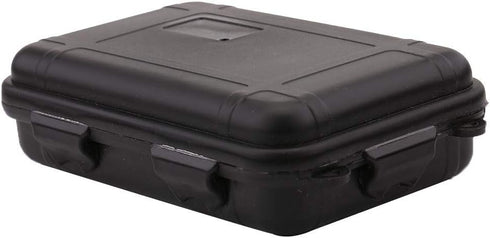 Outdoor Survival Waterproof Storage Carry Box Shockproof Plastic Container with Foam for Camping (Black, L)