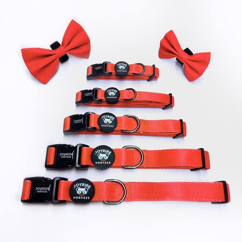 Joyride Adjustable Dog Collar with Removable BowTie, Breathable for All Breeds, Strong D-Ring and Heavy Duty Buckle