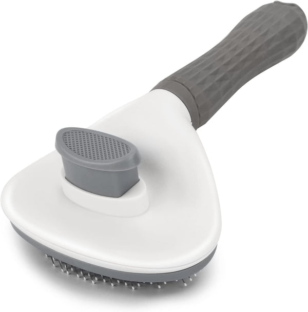 Cat Grooming Brush, Self Cleaning Slicker Brush for Dogs and Cats, Dog Massage Brush (GRAY)