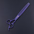 Purple Dragon 8.0 inch Professional Dog Grooming Hair Cutting Scissor & Curved Scissor & Chunker Shear Kit with Bag