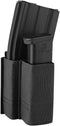 KRYDEX 5.56mm Magazine Pouch + 9mm .45 Pistol Mag Pouch Combo, MOLLE Mag Holders with Quick Release Insert
