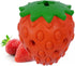 Strawberry Chew Toy for Dogs, Natural Rubber Balls for Aggressive Chewers, Interactive Treat Dispensing