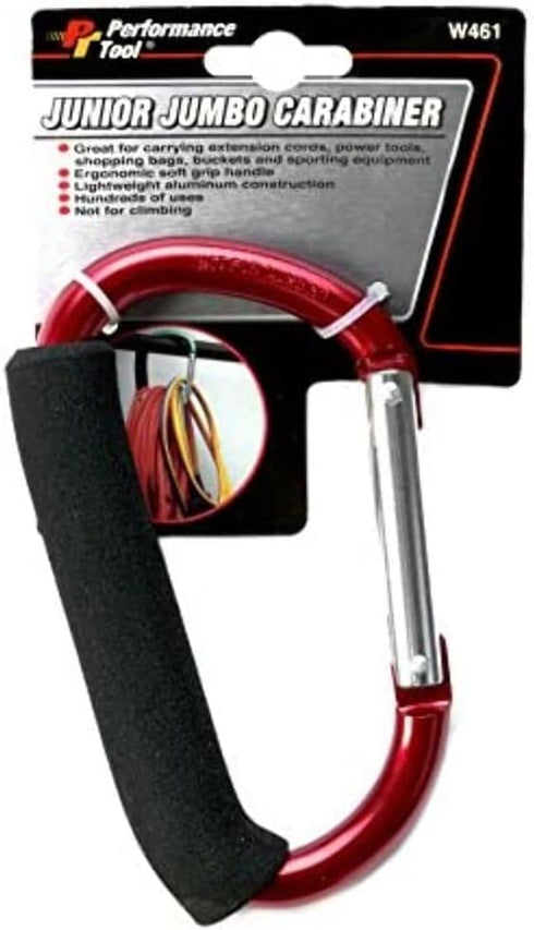 Performance Tool W461 5-Inch Junior Jumbo Carabiner - Heavy Duty Aluminum Carabiner Clip with Locking Mechanism for Outdoor Activities and Camping Gear by Performance Tool