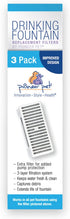 Pioneer Pet T-Shaped Suction Cup Water Filter, 3 Pack, Fits Mini Vortex and Swan Fountains