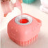 Dog Brush – Cat Brush – Shampoo Dispensing Scrubber – Soft Silicone Design for Grooming, Deshedding, Pink