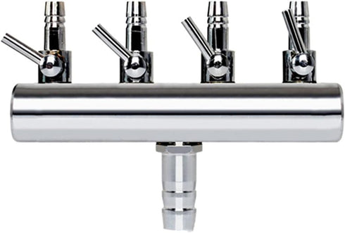 Stainless Steel Aquarium Fish Tank 4 Ways Air Flow Splitter, Lever Control Valve