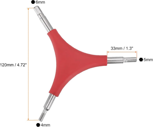 HARFINGTON Y-Shaped 3 Way Bike Hex Wrench - 4/5/6mm All-In-One Multi Portable Torque Spanner for Bicycle Repair