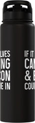 We Love Camping Count If It Involves Camping And Bacon Me In Funny Camper Stainless Steel Insulated Water Bottle