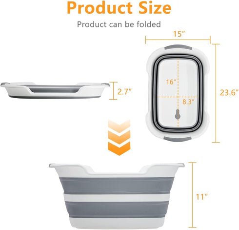 7.1 (27L) 30 lbs Goderewild Collapsible Pet Bathtub, Gal - Foldable Bathing Tub with Drain Plug for Dogs & Cats Under