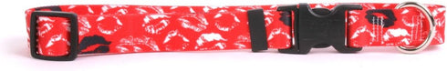 Yellow Dog Design Kisses Red Break Away Cat Collar, One Size Fits All