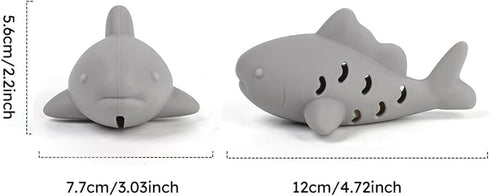 Generic 2Pcs Fish-Shaped Cat Treat Dispenser Toy, Cat Puzzle Feeder, Silicone Chew Food Feeder, Interactive Cats Treat