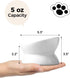 Elevated Cat Food Bowl, 5 Oz Ceramic Raised and Tilted Water Bowl, Anti Vomiting Dishes for Small Dogs and Cats, White
