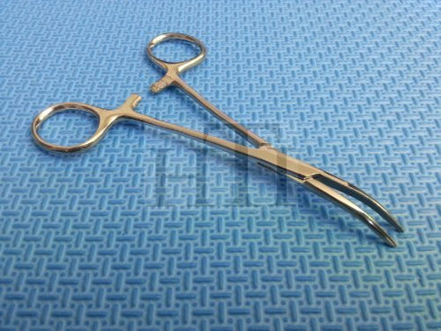 HTI BRAND Dog CAT PET Hair Puller Remover Stainless Steel HEMOSTAT Locking Forceps 5.5" Curved Full Serrated