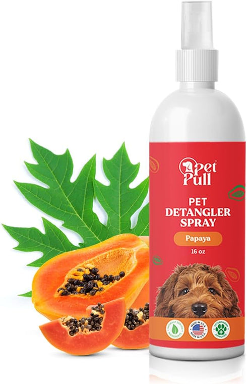 Detangler Spray - Dog Grooming Puppy Detangler Spray for Knots, Mats, and Tangles - Papaya Scent - Made in The USA (16