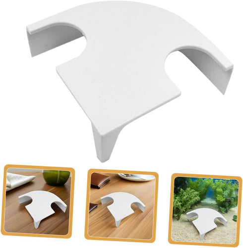 BESPORTBLE Aquarium Corner Hideout Cave with Two Holes Fish and Shrimp Shelter Small White Fish Tank Shelter