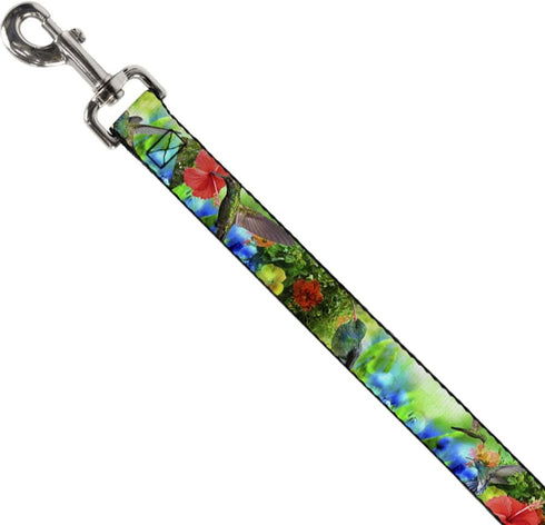 Vivid Hummingbird Garden Dog Leash, 6 Feet Long, 1.0 Inch Wide