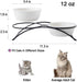 Elevated Cat Bowls, Dog Bowl, Ceramic Raised Cat Food Water Bowl Set with Metal Stand for Indoor Cats Small Dog, Prevent Neck Pain,12 Ounces, Cute Paw Pattern