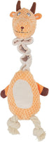 Durable Tough Squeaky Dog Toys, Stuffed Animal Chew Toy with Crinkle Paper, Interactive Rope Toys for All Dog Sizes,
