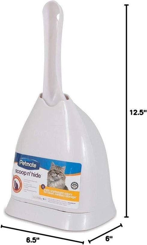 Petmate Scoop N' Hide Cat Litter Scoop with Holder, White