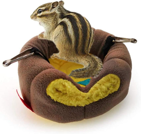 Small Animal Bed Nest Hammock, Winter Warm Comfortable Fit for Squirrel, Sugar Glider, Gerbil, Rat, Hamster