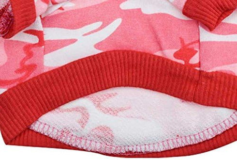 DroolingDog Small Dog T-Shirt, Camo Dog Clothes for Girls, Medium, Pink