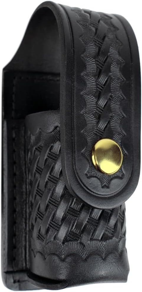 RYNO GEAR MK3 and MK4 Leather Pepper Spray Holder, Basket Weave and Plain Leather Spray Holster