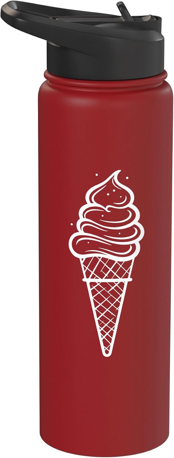 Funny Ice Cream Maker T-Shirts and Giveaways Ice Cream Cone Sketch Frozen Dessert Sorbet Stainless Steel Insulated Water Bottle