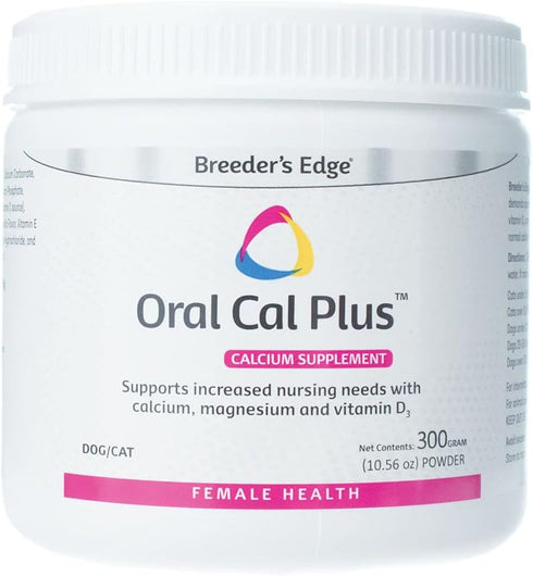 Breeder's Edge Oral Cal Plus Powder, Calcium Supplement for Dogs & Cats, 300gm