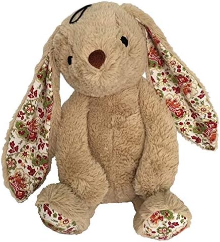 Plush Multi-Squeaks and Crinkle Dog and Cat Toys by Pet Lou, 15-Inch Rabbit in Brown