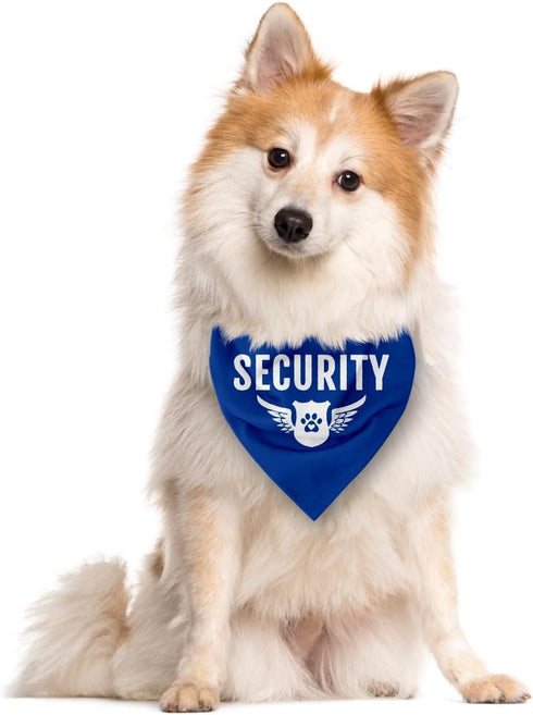 Security Dog Bandana, Dog Bandana, Blue Pet Dog Scarf Accessories, Pet Dog Triangle Scarf, Funny Cute Dog Bandana, Dog Bandana for Small Medium Large Dogs, Gift for Dog Lover (D14)