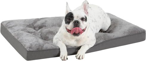 Dog Bed for Crate, Washable Medium Size Plush Dog Kennel Pad, Anti-Slip Sleeping Mat, 29x18 Inch, Grey