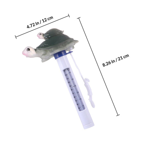 Swimming 0-50c Floating Pool Turtle Thermometer with String for Pools and Hot Tubs, Waterproof Cartoon Bath Temperature