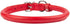 CollarDirect Rolled Leather Dog Collar, Soft Padded Round Puppy Collar, Handmade Genuine Leather, 6-7 Inch, Red Textured