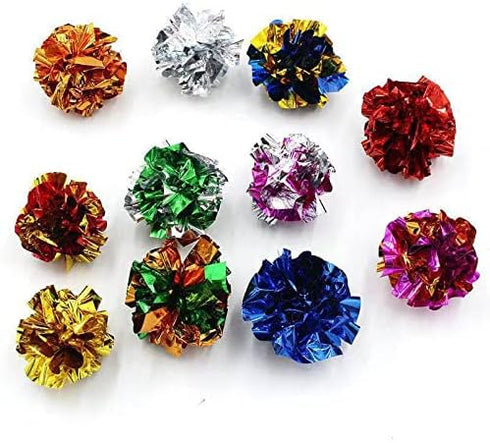 12 Packs (2.36 ISMARTEN Crinkle Balls Cat Toys for Indoor Cats, Lightweight Shiny Crinkle Paper Ball for Kitten (Random