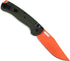HUAAO Manual Open Folding Knife, Axis Lock Knife with 3.31’’ Orange D2 Blade and Green G10 Handle